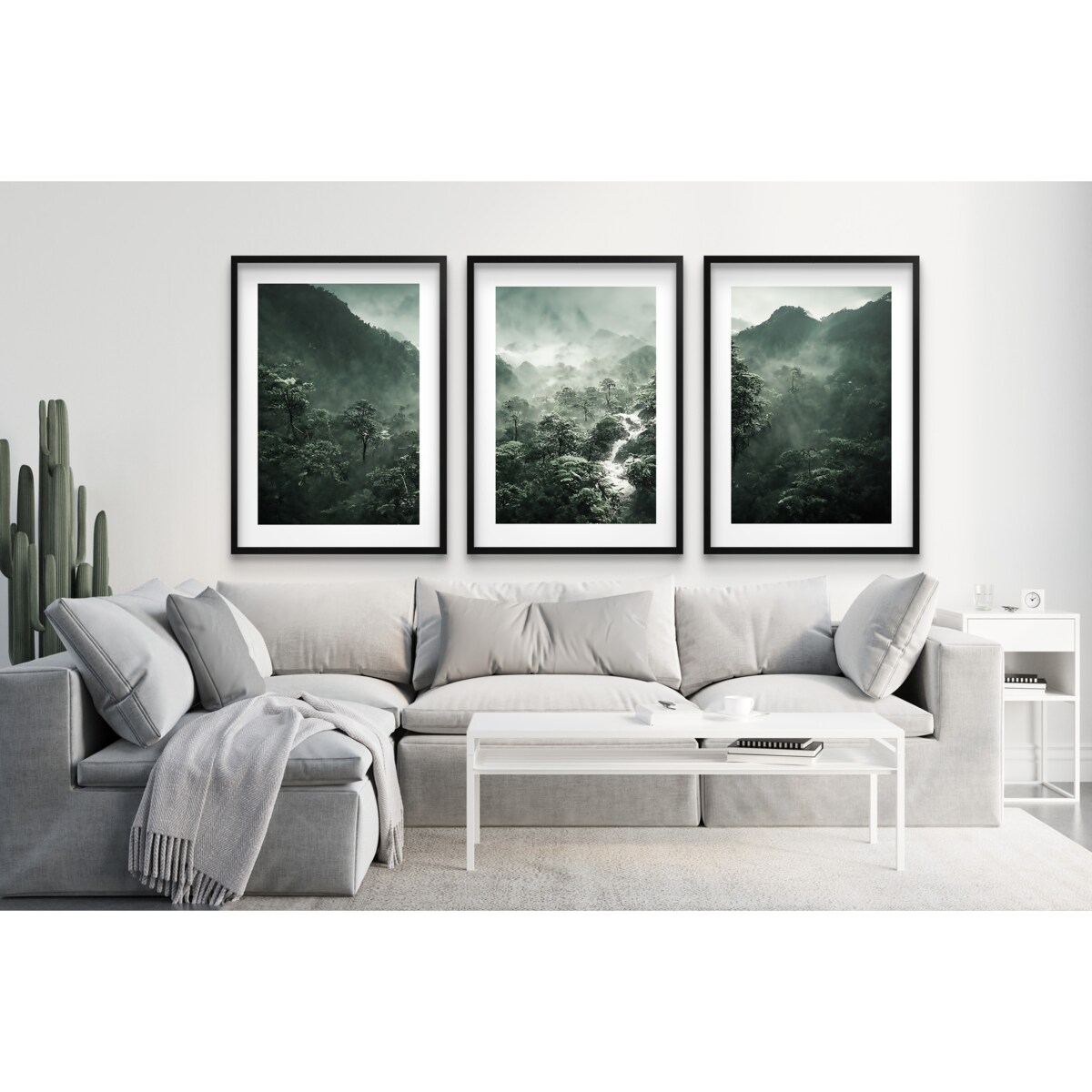 Plakaty w Zieleni Obrazy na ścianę Las we mgle Zestaw 30x40 do sypialni