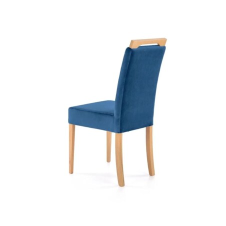 Krzesło tapicerowane CLARION granatowe/dąb miodowy