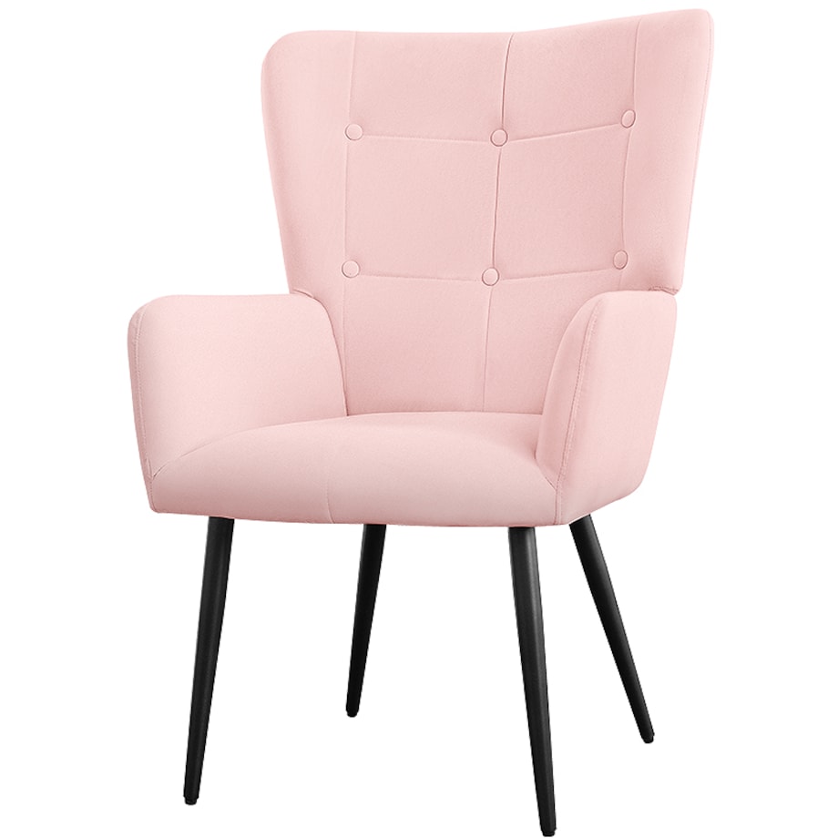 Fotel do salonu wypoczynkowy uszak różowy welurowy wygodny tapicerowany