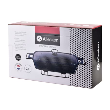 MODERN KITCHEN Naczynie z podgrzewaczem2,1L 41,5x25,6xh15cm granatowe