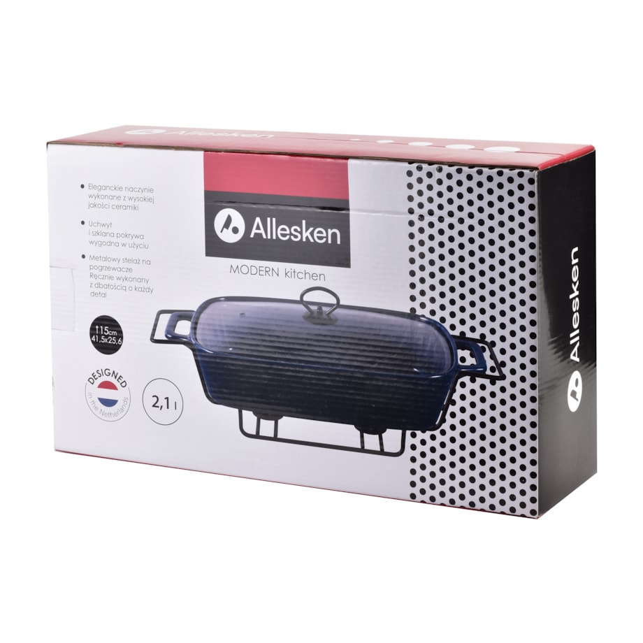 MODERN KITCHEN Naczynie z podgrzewaczem2,1L 41,5x25,6xh15cm granatowe