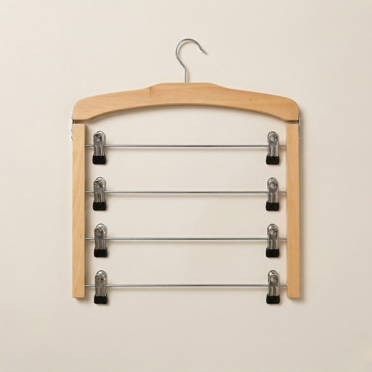 Drewniany wieszak FRONIV, 4 piętrowy