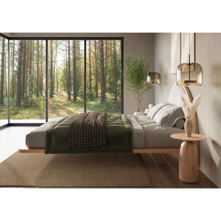 Łóżko lewitujące drewniane bukowe Visby MOMOKO / 180x200 cm, kolor naturalny