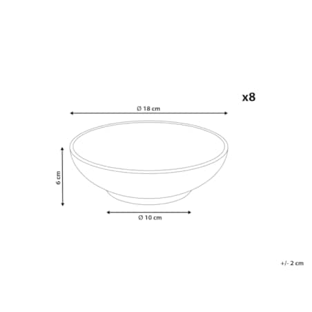 Zestaw 8 głębokich talerzy SESAME Kamionka Jasnoszary