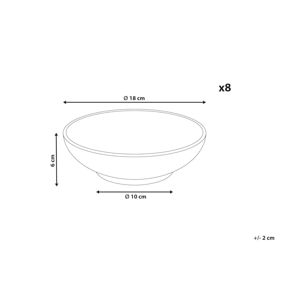 Zestaw 8 głębokich talerzy SESAME Kamionka Jasnoszary