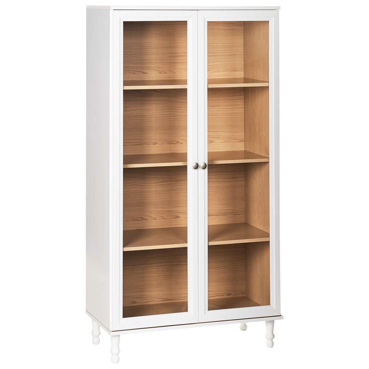 Witryna ze szklaną gablotą TINGLEDALE 80 cm Biały