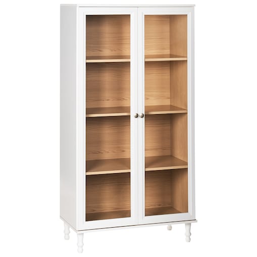 Witryna ze szklaną gablotą TINGLEDALE 80 cm Biały