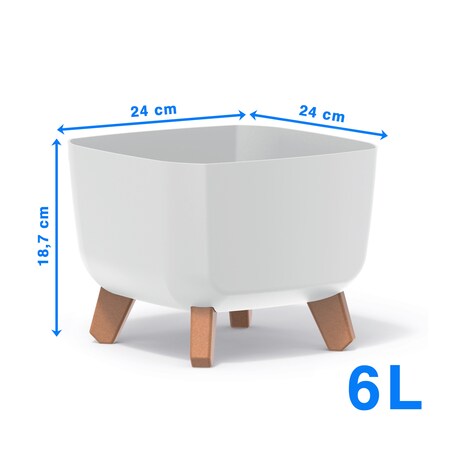 Doniczka Donica Ogrodowa 24 Cm Na Nóżkach Dekoracyjna Biała
