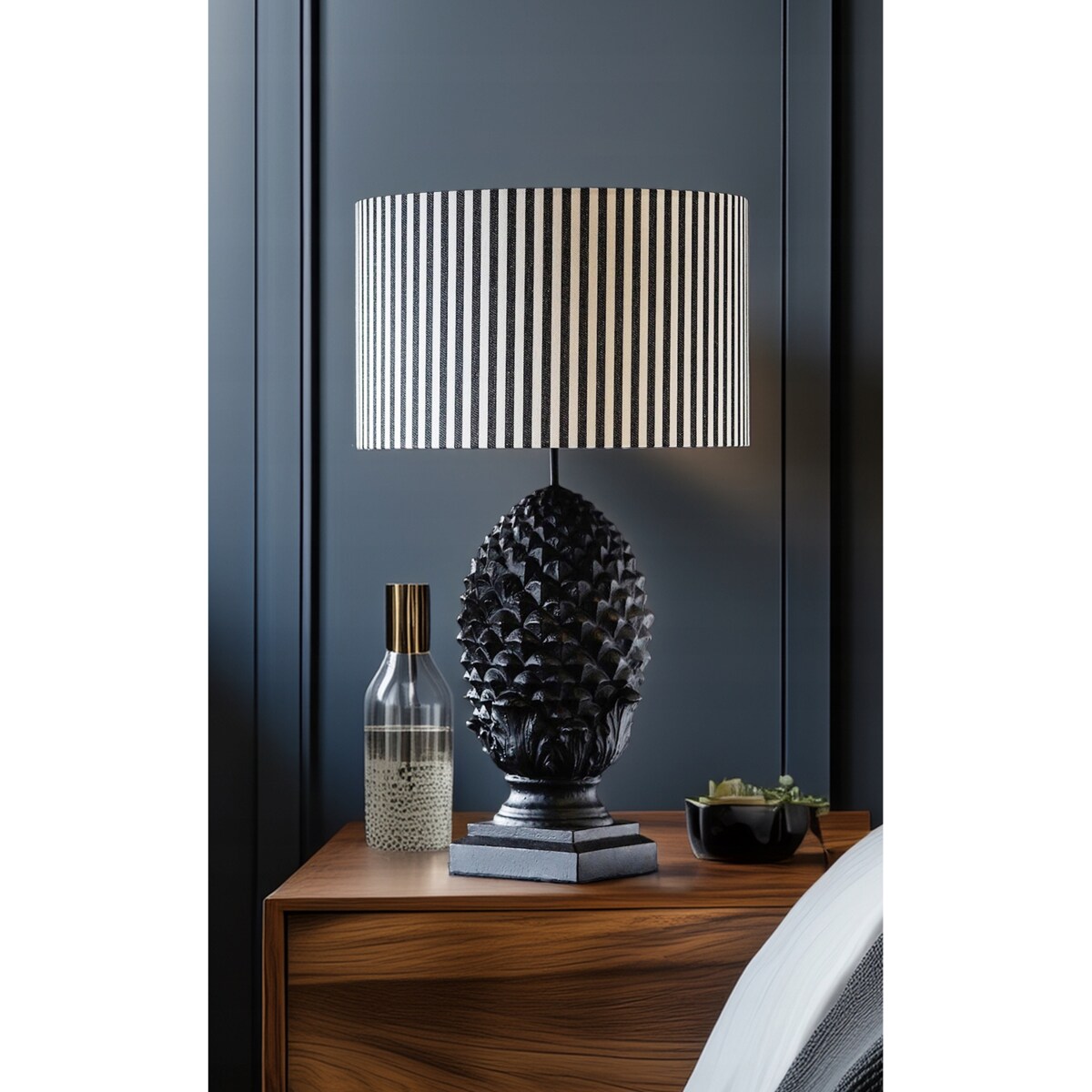 ABAŻUR NA ŻARÓWKĘ KLOSZ W PASKI DUŻY 40cm DO LAMPY STOJĄCEJ WISZĄCEJ WALEC