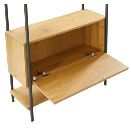 REGAŁ Z 5 PÓŁKAMI I SZAFKĄ Lattes okleina dębowa