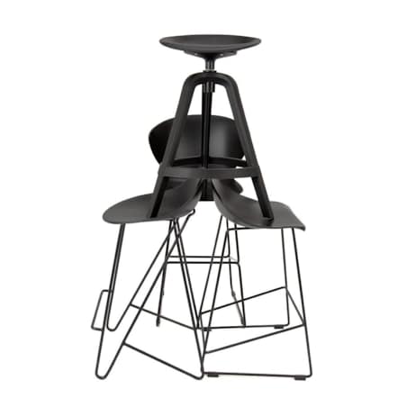 Krzesło barowe ROLF PC-148A czarne 66 cm - polipropylen, King Home