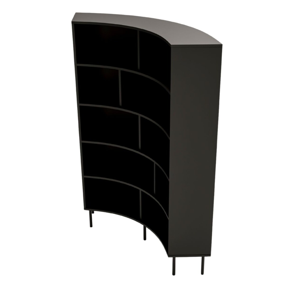 Nowoczesny narożny regał na książki Skandica HORN z czarnymi nogami / czarny