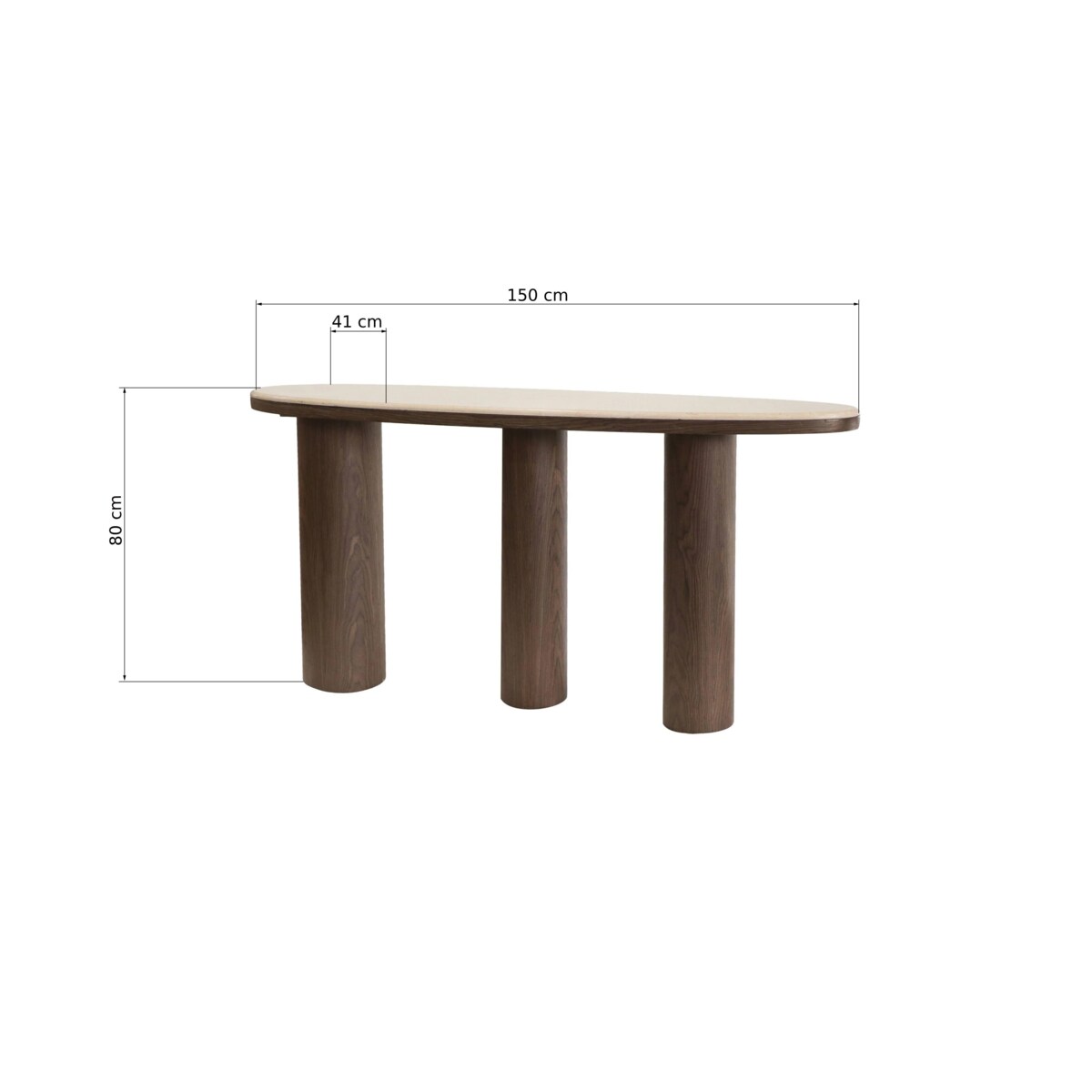 Konsola z marmuru na 3 nogach 80x150x41 cm TOLLA