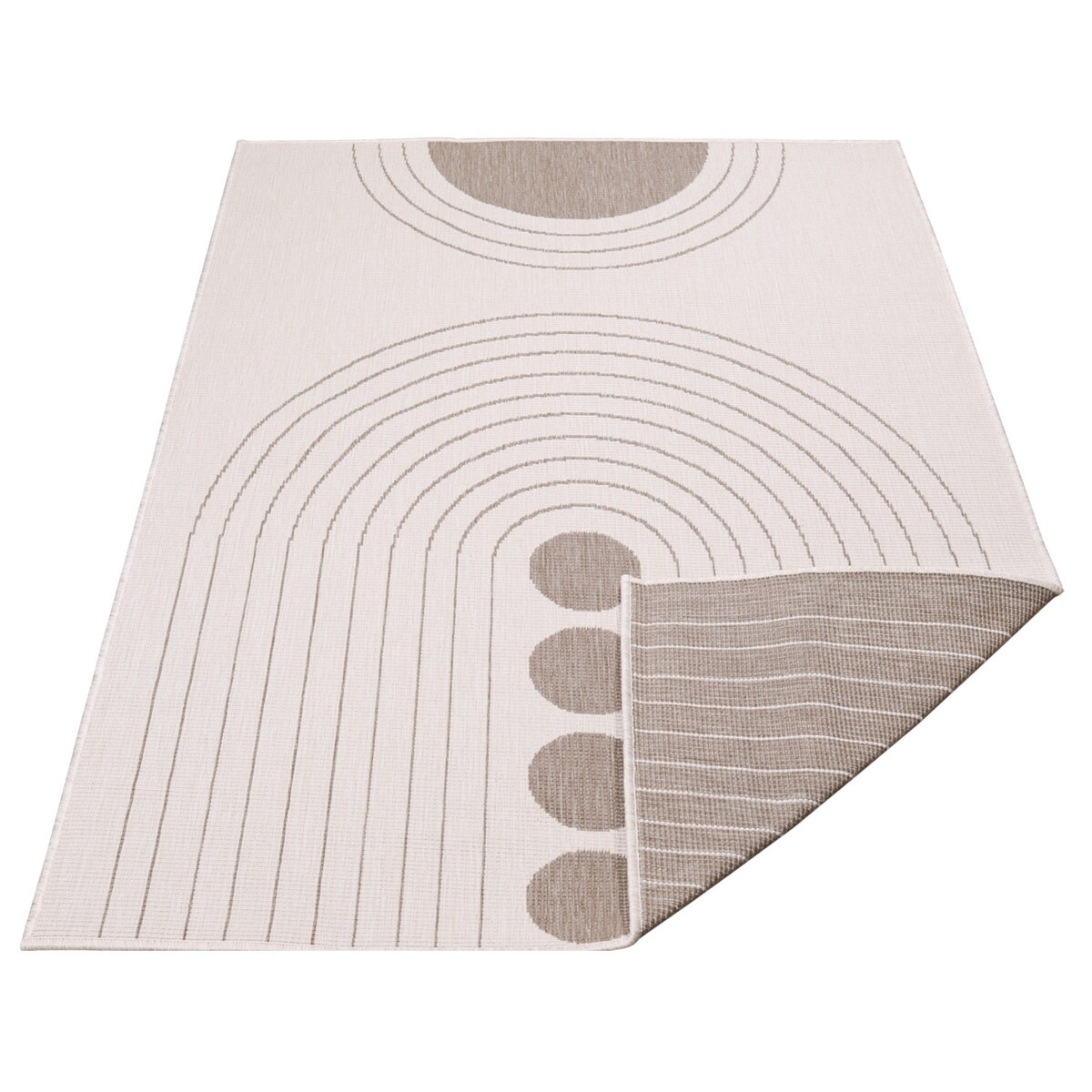 Funkcjonalny dywan na zewnątrz i do wnętrz, dwustronny DUO 57390 Krem 160x230