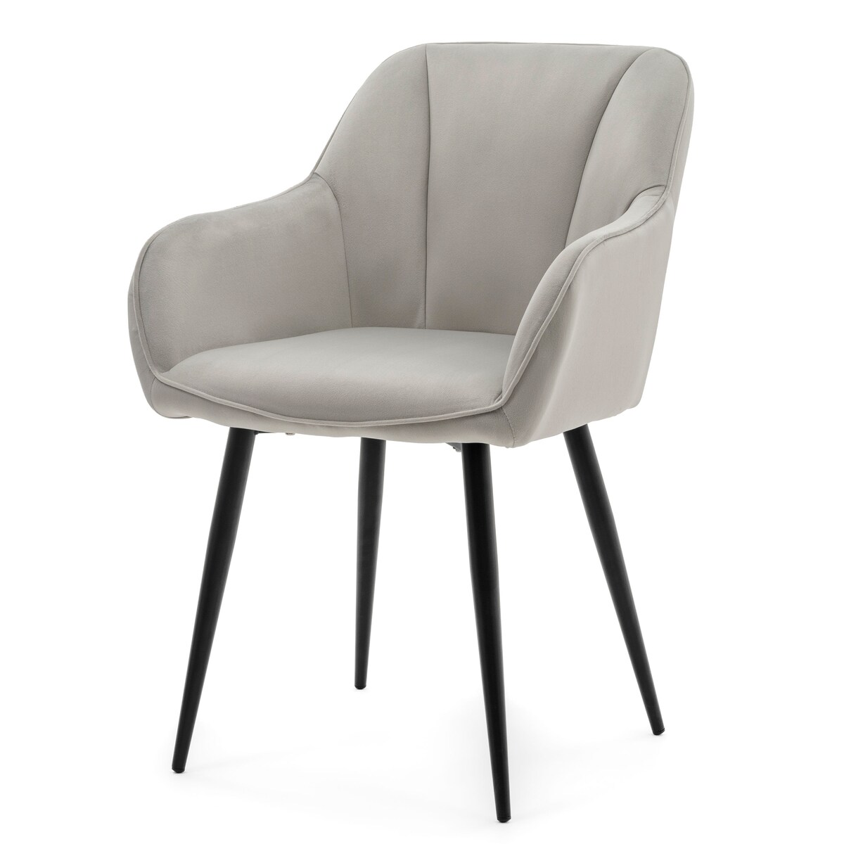 Krzesło tapicerowane welurowe LAGO velvet aksamit jasnoszare