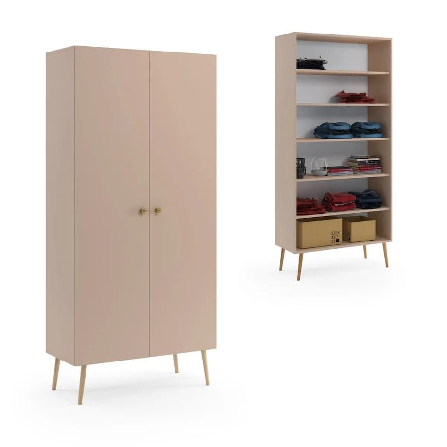 Szafa LEBEL z półkami 87cm macchiato