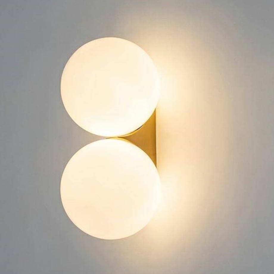 Szklana lampa ścienna Boll Twin MSE010400224 złota