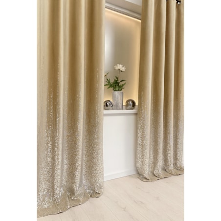 zasłona welurowa "srebrna mgła" 140x270 cm na taśmie bężowa