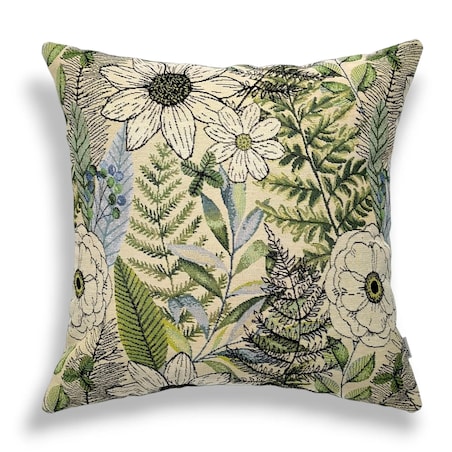 Żakardowa poduszka dekoracyjna Paprocie i Kwiaty 45x45 cm