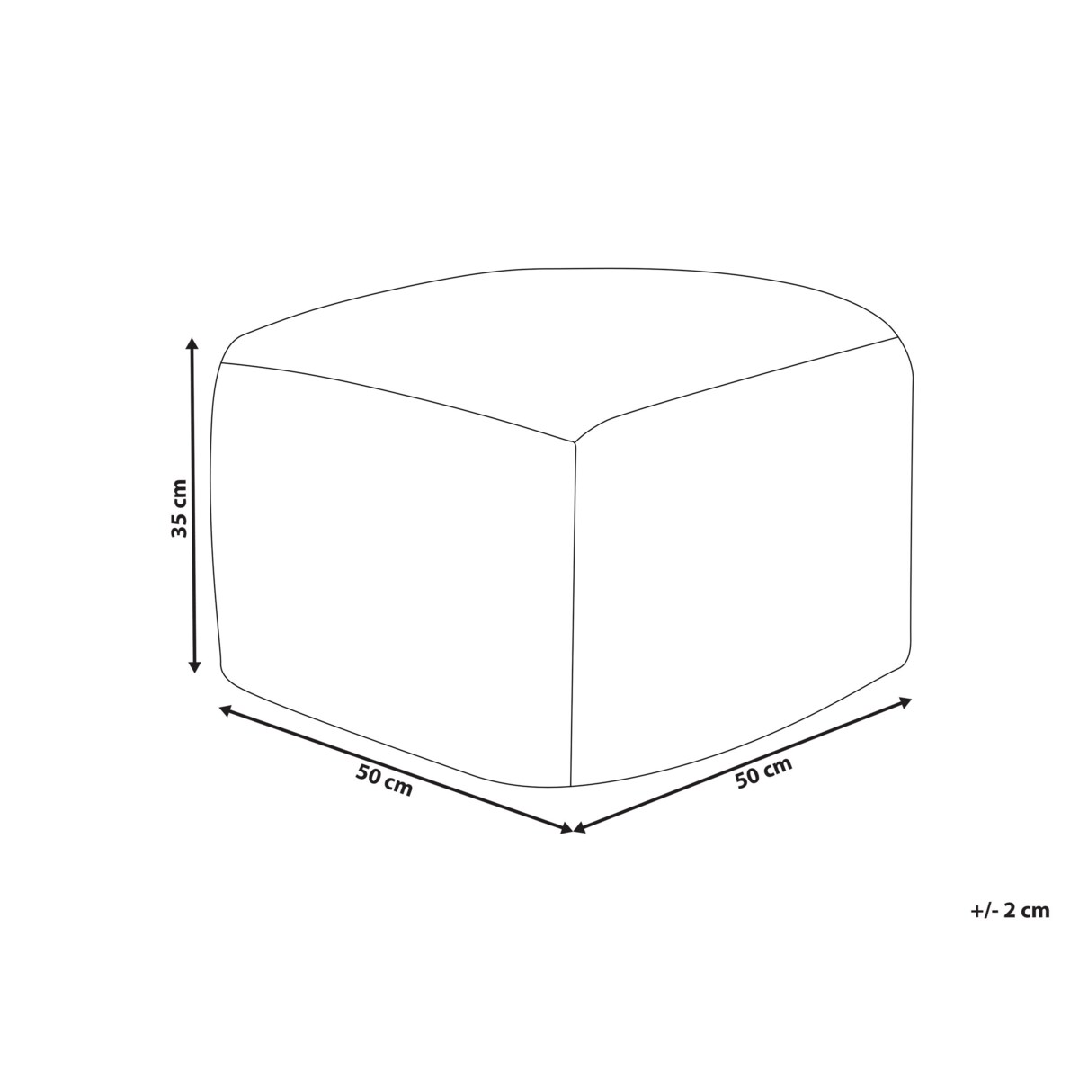 Puf bawełniany 50 x 50 x 35 cm beżowy KINGRI