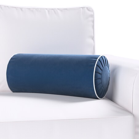 Poduszka wałek z zakładkami z lamówką, granat, Ø20 x 50 cm, Christmas