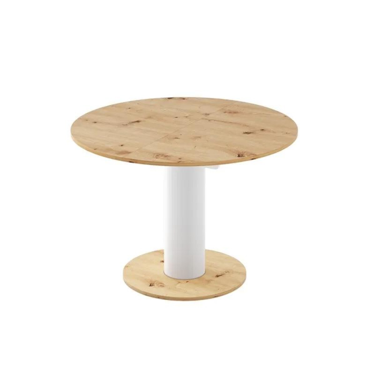 Stół rozkładany SOLO LUX 100(144)x100 dąb/biały