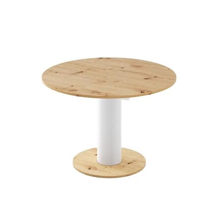 Stół rozkładany SOLO LUX 100(144)x100 dąb/biały