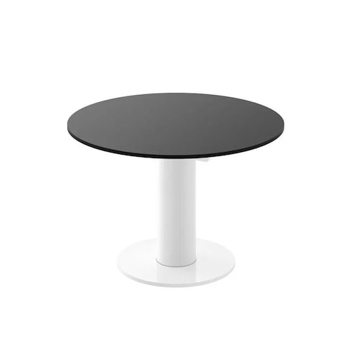 Stół rozkładany SOLO LUX 100(144)x100 czarny połysk/biały połysk