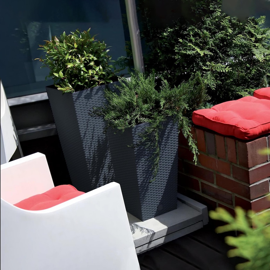 Doniczka Donica Ogrodowa Rattan Wysoka Wkład 45Cm