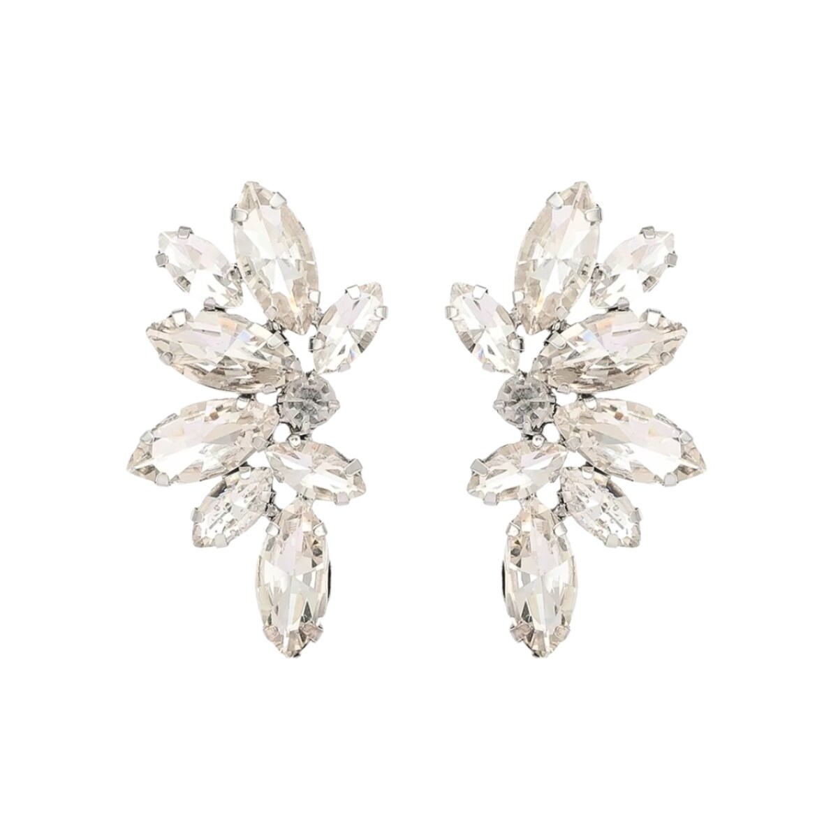 SREBRNE kolczyki skrzydła cyrkonie listki sztyfty kryształowe cyrkonie WOW