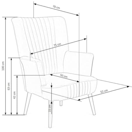 FOTEL WELUROWY Darli granatowy DREWNIANE NÓŻKI wypoczynkowy