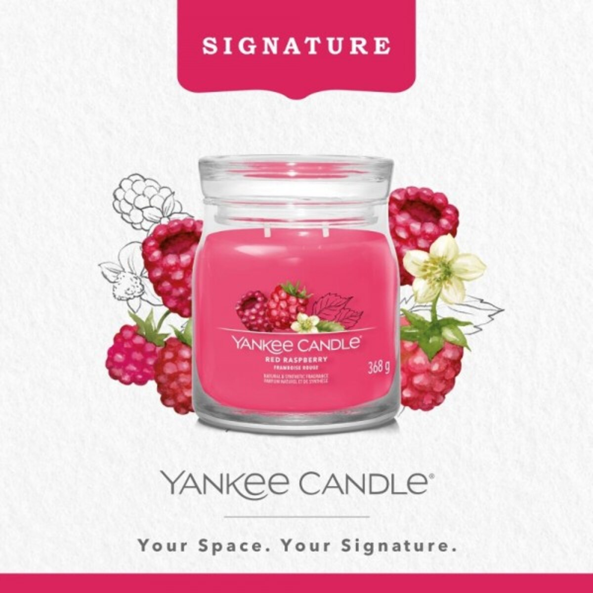 YC SIGNATURE – Świeca średnia RED RASPBERRY