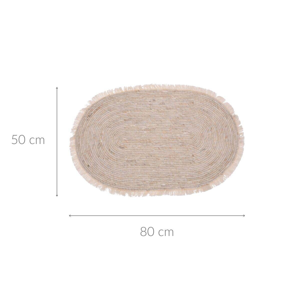 Dywan do salonu owalny, z liści kukurydzy, 80 x 50 cm