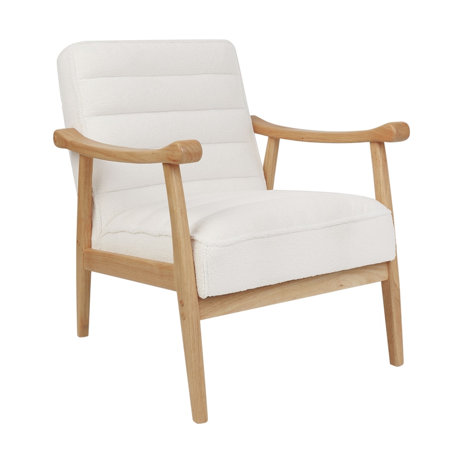 Boucle Fotel Złamana biel LEKNES