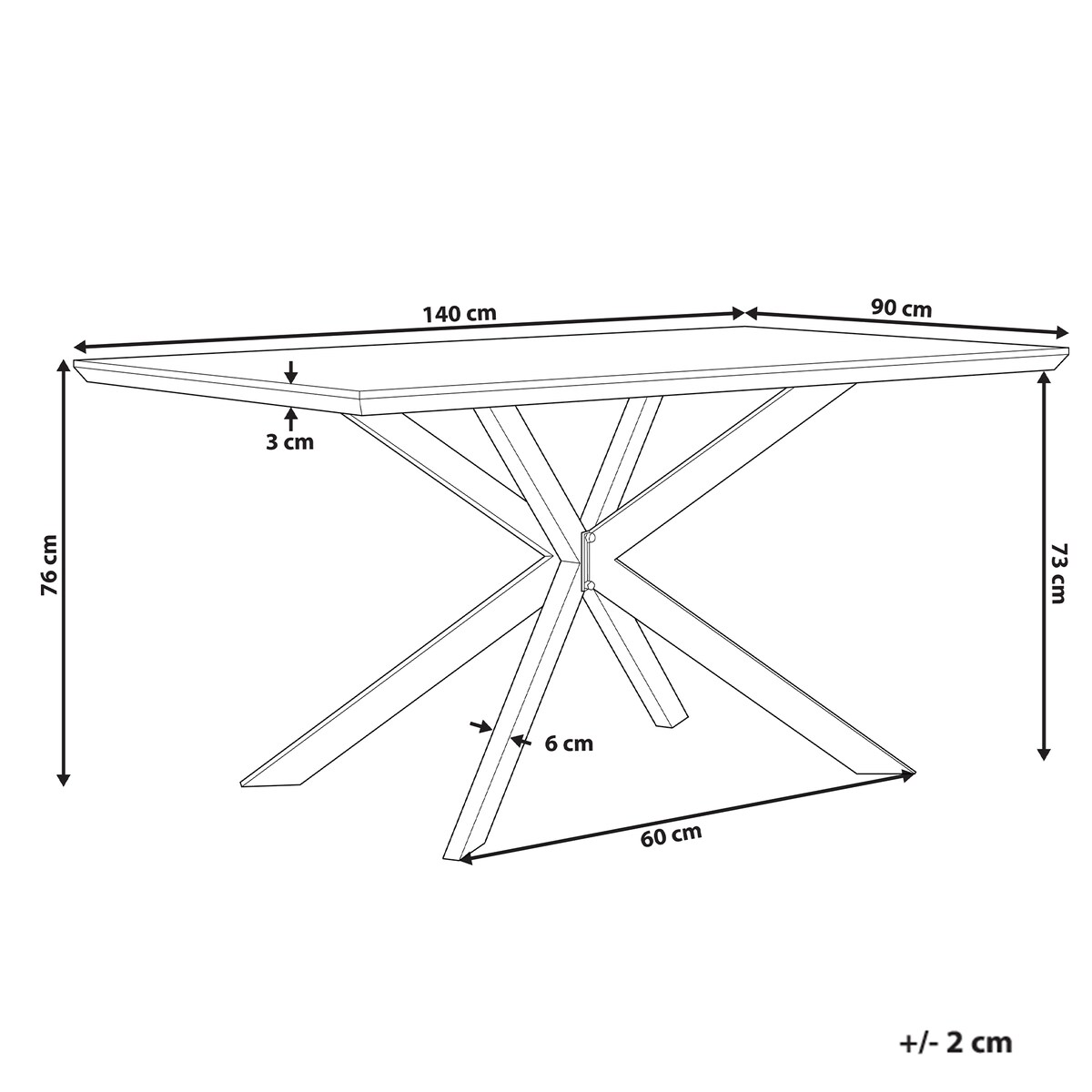 Stół do jadalni SPECTRA Ciemnobrązowy 140 cm 90 cm