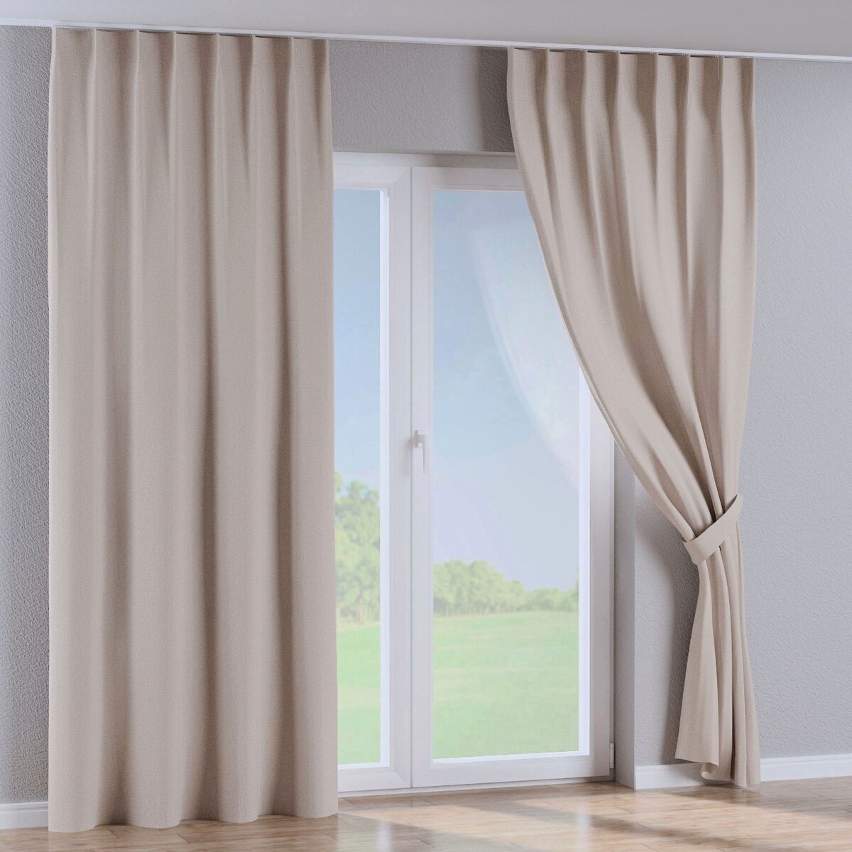 Zasłona na haczykach flex pojedynczych 130x260 ciemny beżowy