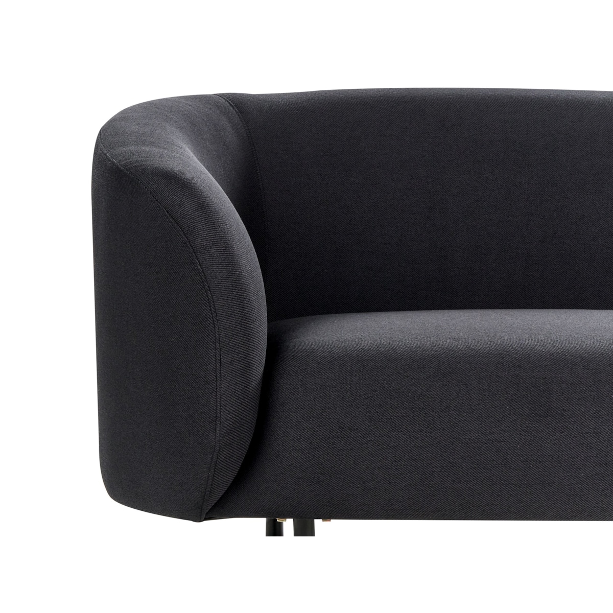 Sofa dwuosobowa tapicerowana czarna LOEN