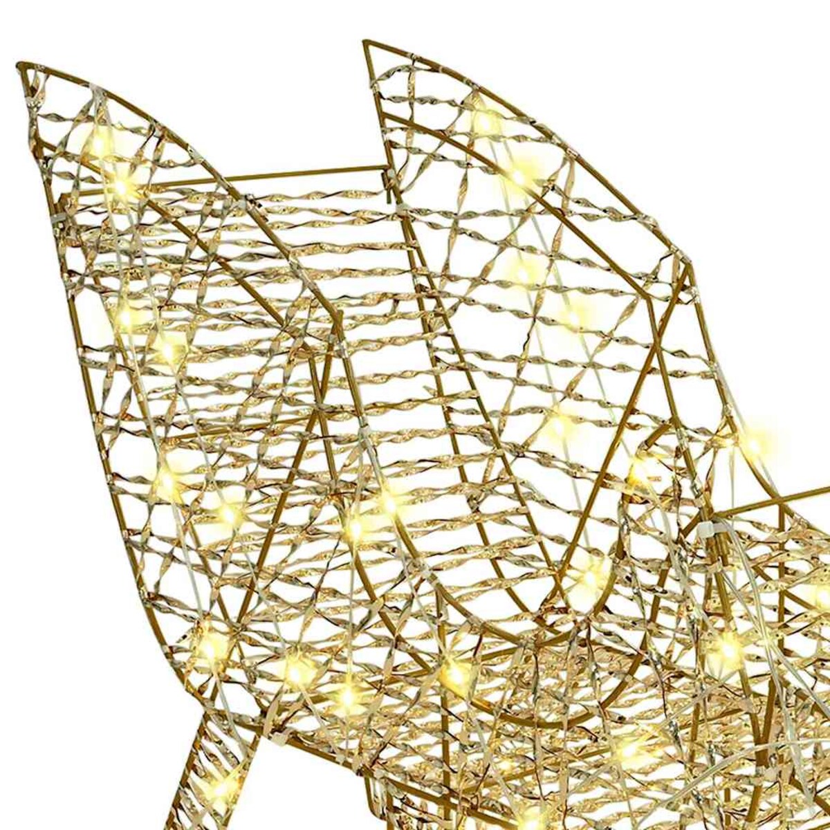 vidaXL Renifer ciągnący sanie Ciepła biel 70 x 26 x 128,5 cm PET