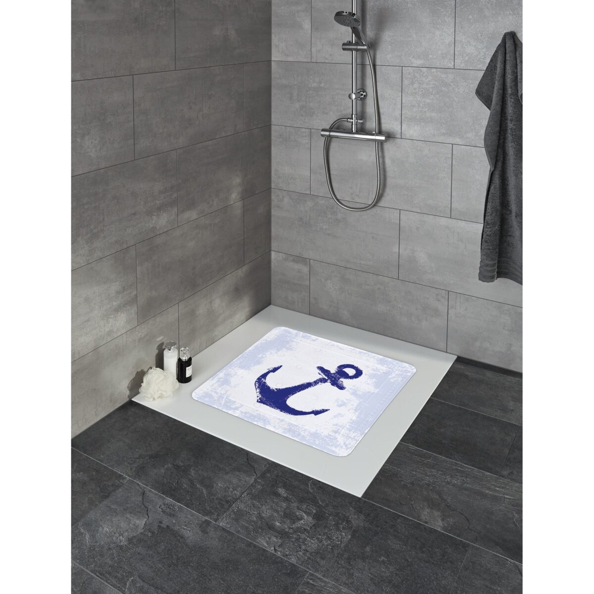 Kleine Wolke Anchor Mata bezpieczeństwa pod prysznic niebieski 55x 55 cm