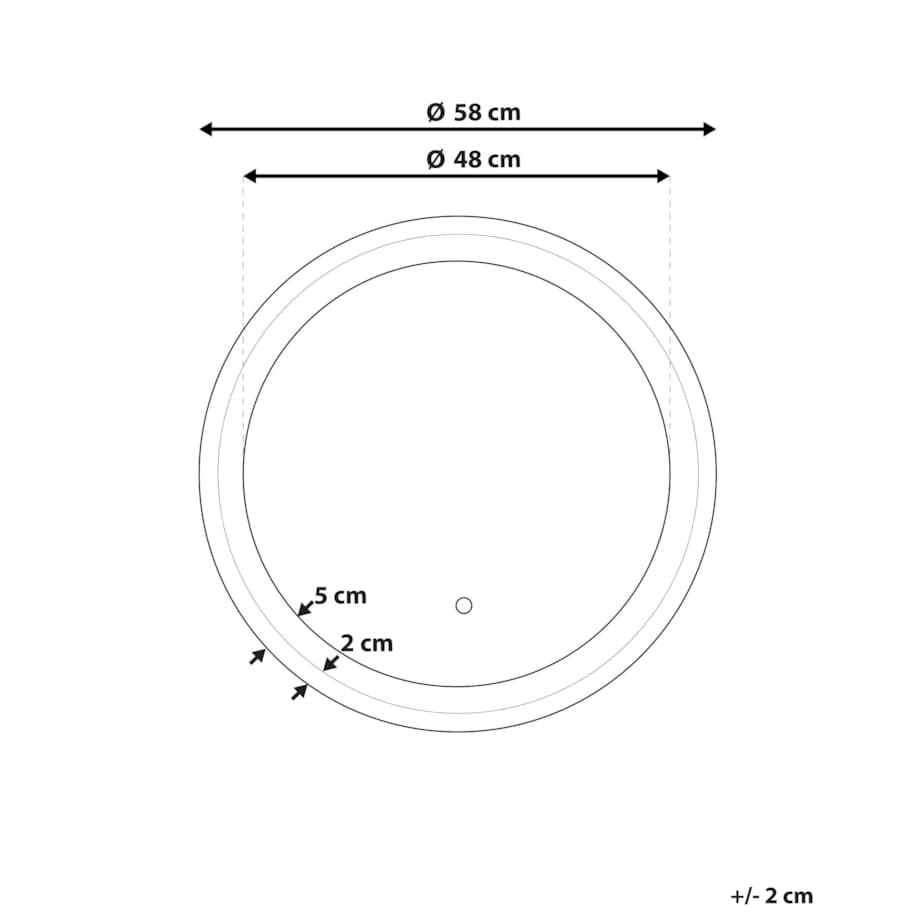 Okrągłe lustro ścienne LED ø 58 cm BRINAY
