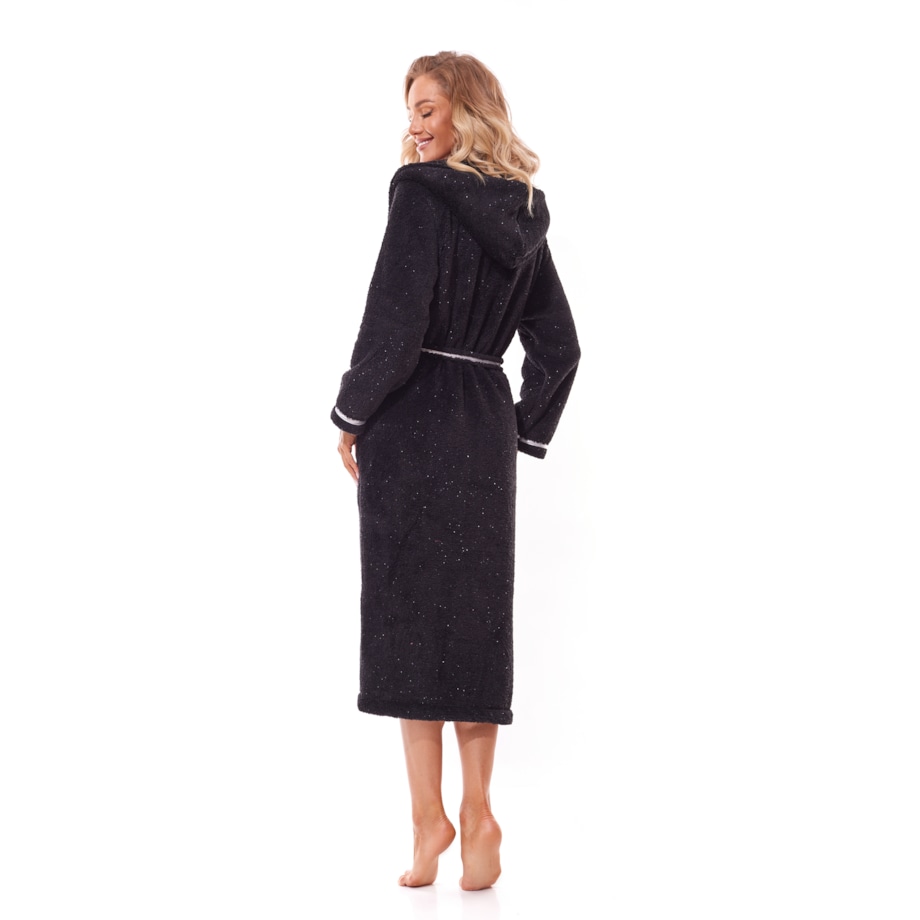 Szlafrok Soft Long 2322 Czarny Czarny, L