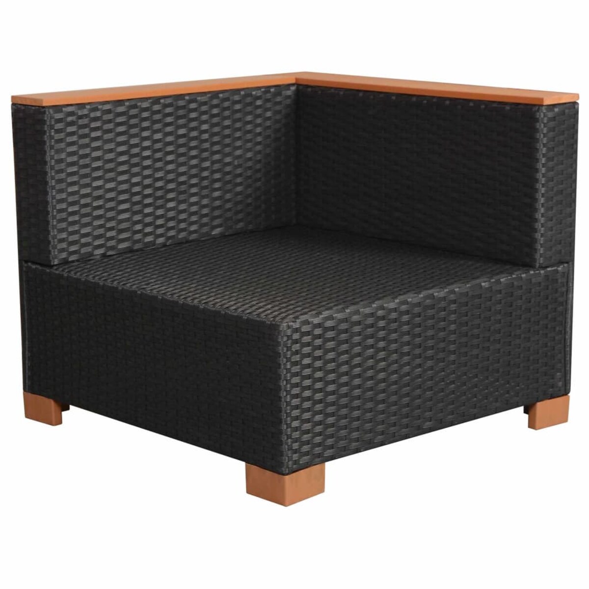 vidaXL Sofa ogrodowa, rattan PE, czarna