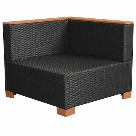 vidaXL Sofa ogrodowa, rattan PE, czarna