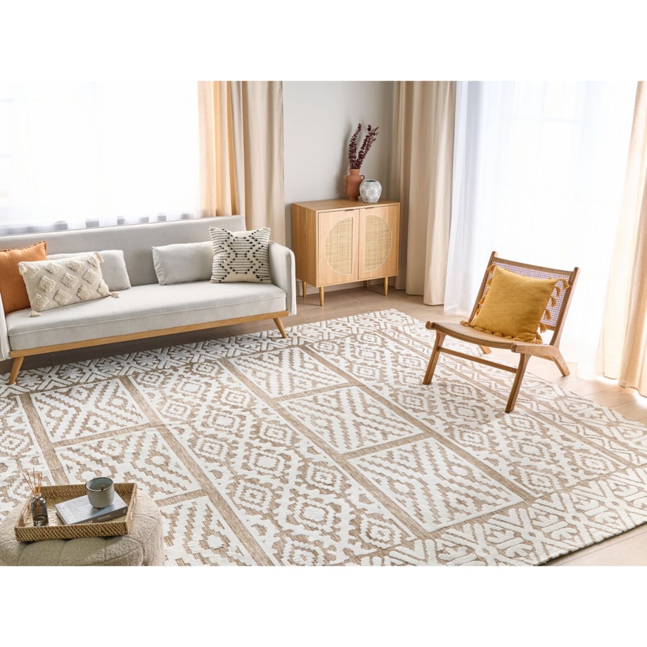 Dywan 300 x 400 cm złamana biel z beżowym GOGAI