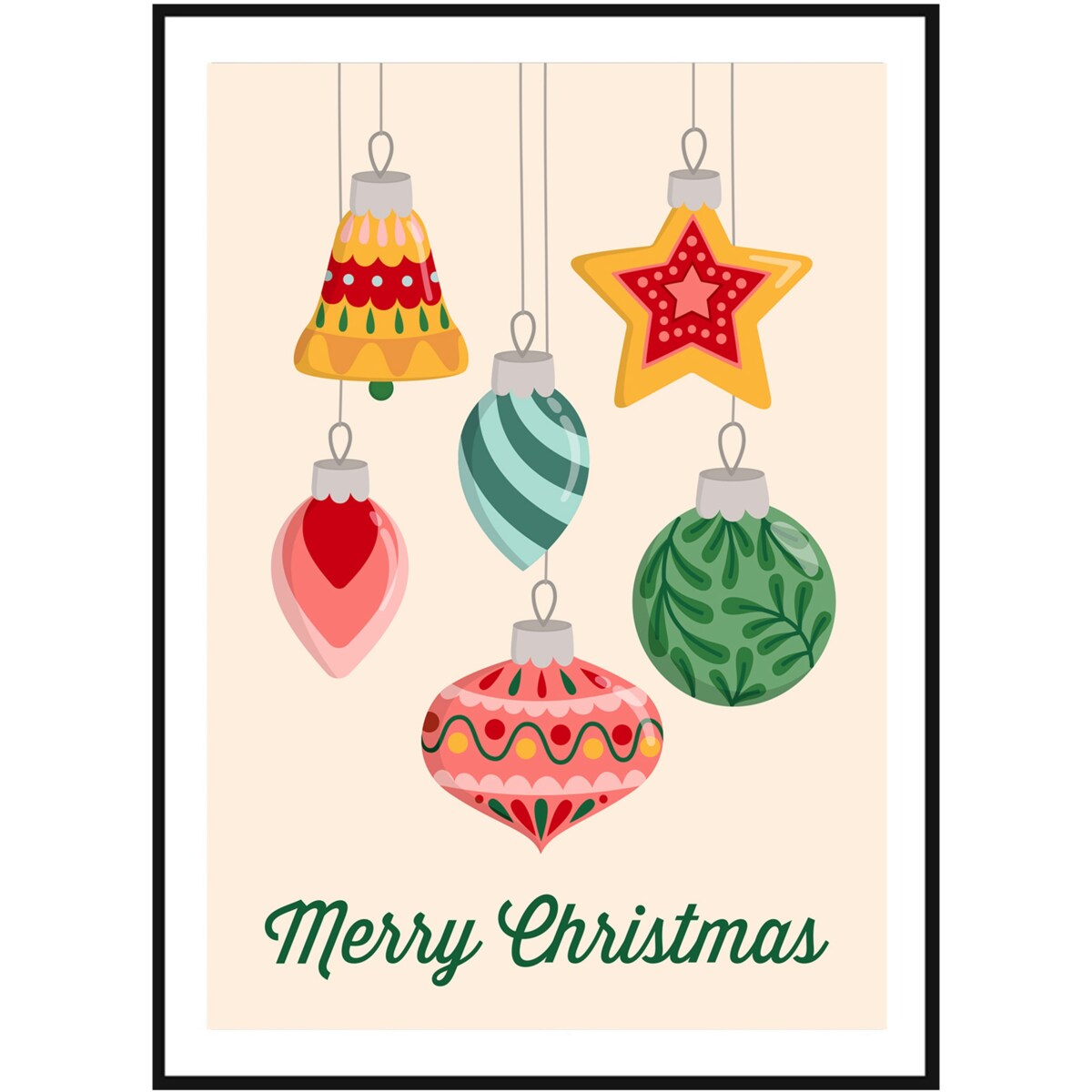 Poster Story, Plakat, Obraz - Pastelowe Ozdoby Świąteczne, wymiary 70 x 100 cm