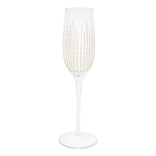 Zestaw 4 kieliszków do szampana, ze złotem, Lunis, 210 ml