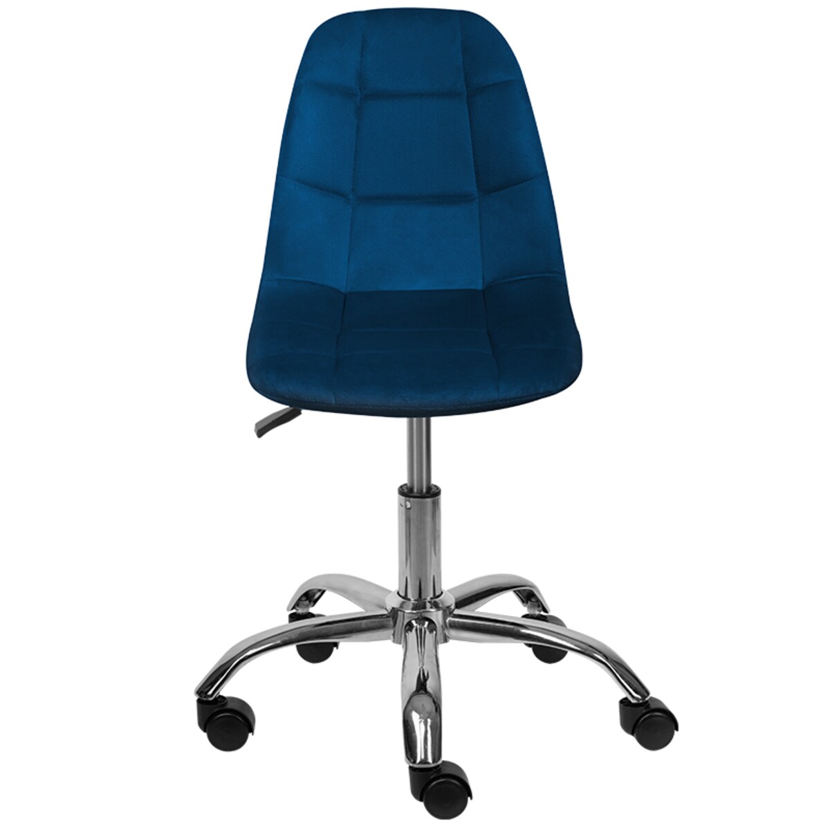 Krzesło biurowe obrotowe nowoczesne pikowane granatowe