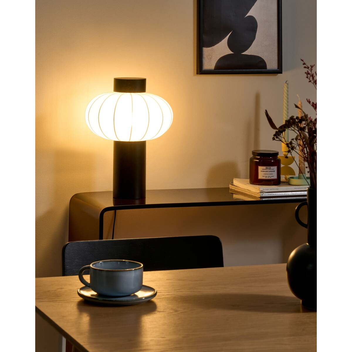 Lampa stołowa ABENS Drewno Czarny