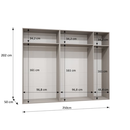Szafa uchylna Sandi 1 250 wys 202 cm Biały + u Złoty