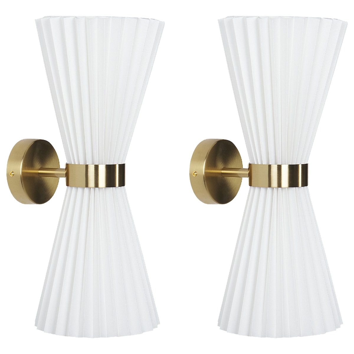 Zestaw 2 lamp ściennych TELANG Bawełna Biały
